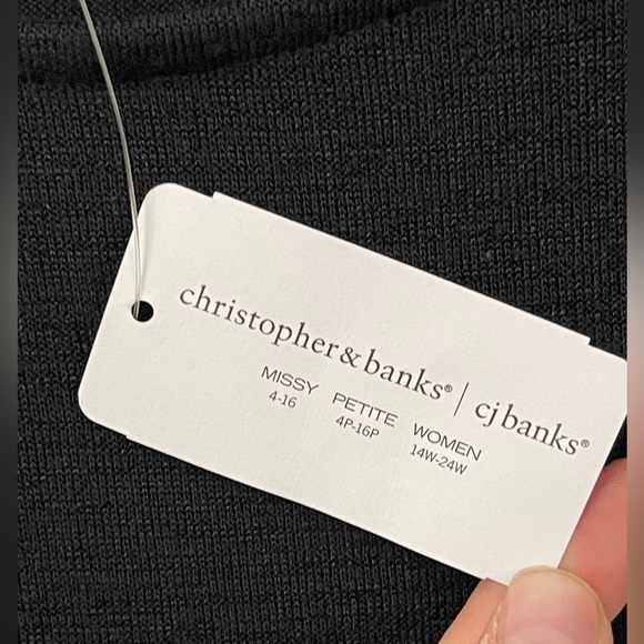 Cj Banks long sleeve Black red and lace trim top Size 2X 20/22 W - Picture 3 of 8